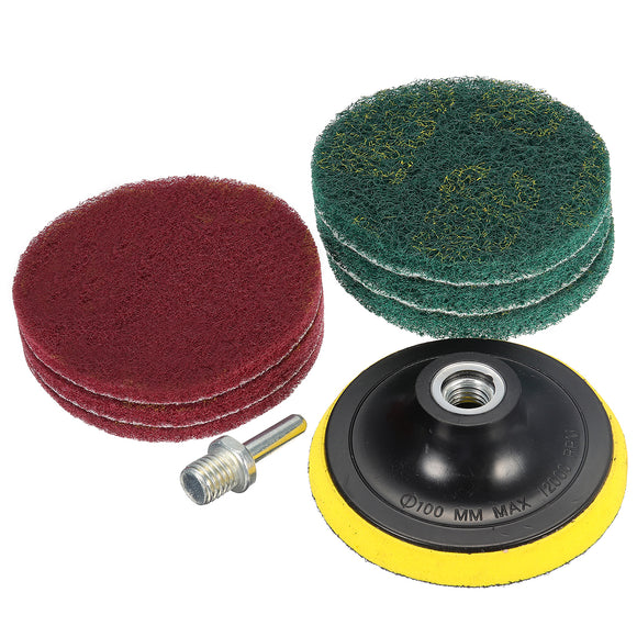 100/125mm Backing Pad With 6pcs Abrasive Finishing Pads Abrasive Tool Set