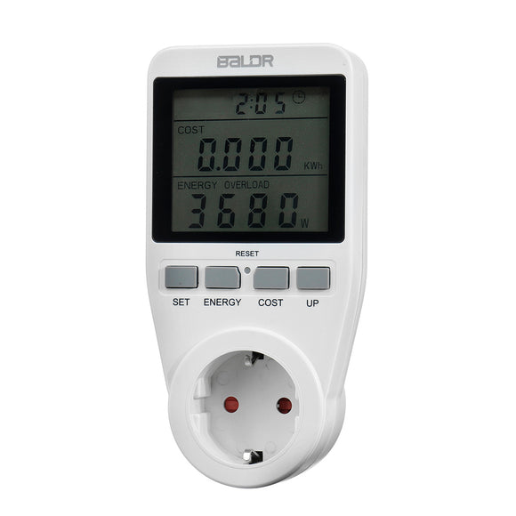Smart Socket Large Screen Power Monitor Socket EU Plug Record Cumulative Kilowatt-hour Time and Electricity Expenses.