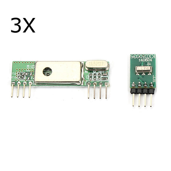 3Pcs Superheterodyne 3400 Wireless Receiver Module With 433RF Transmitter Board