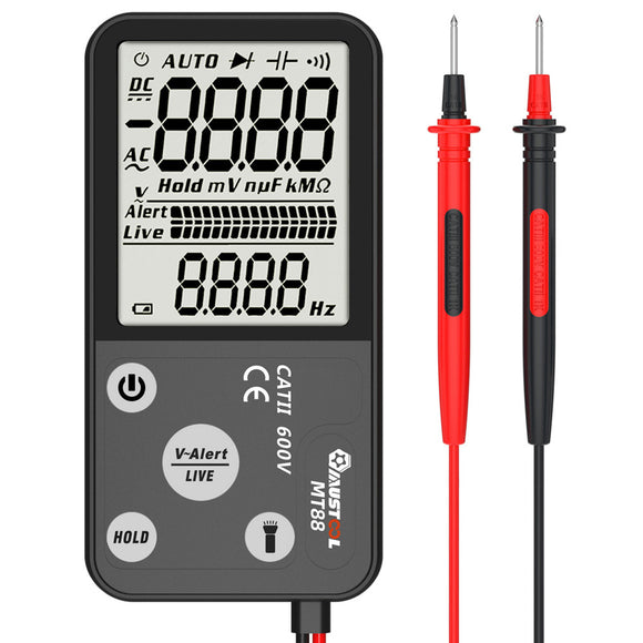 MUSTOOL MT88 Large Screen Smart Digital Multimeter Voltage Tester 3-Line Display Fully Auto-Range True RMS 6000 Counts DMM with Analog Bargraph