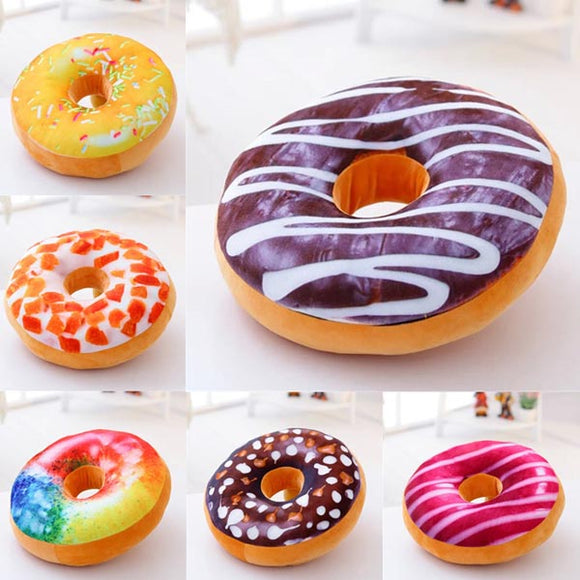 Honana WX-333 40cm Colourful Plush Creative 3D Squishy Donut Throw Pillow Sofa Car Cushion