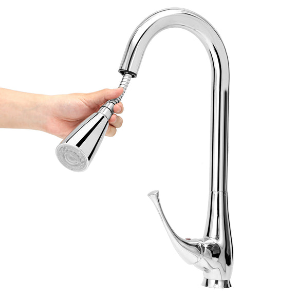 Mrosaa Pull Faucet LED Temperature Control 3 color Hot Cold Tap for Bathroom Kitchen