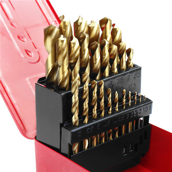 38pcs 1-13mm HSS Twist Drill Bit Titanium Coated Twist Drill