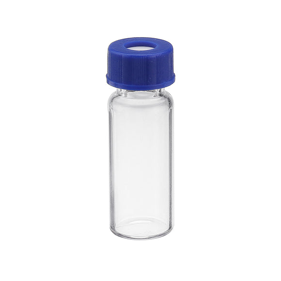 100Pcs/Set 2ml Ungraduated Clear Sample Vials Autosampler Vials Bottles Threaded Vial w/ Write-on Spot Screw Caps Septa