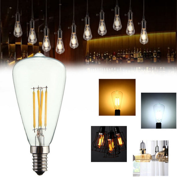Kingso AC220V E14 4W LED Filament COB Light Bulb Edison Retro Vintage Lamp for Home Decor