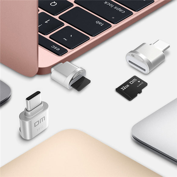 DM Mini Type-C USB 3.1 TF Card Memory Card Reader for Macbook Phone Tablet