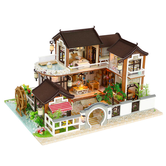 Hongda 13848Z DIY Cabin Dream in Ancient Town Hand-assembled Doll House Model Toys