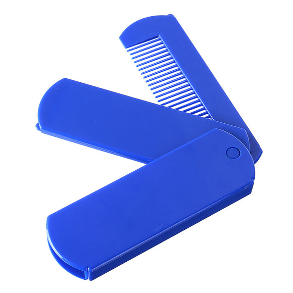 2 In 1 Foldable Mirror Comb Plastic Beard Hair Brush Travel Pocket Comb Makeup