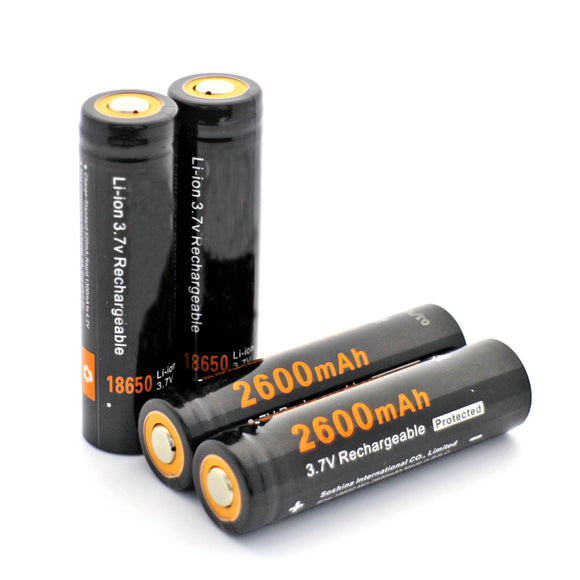 2Pcs Soshine 18650P 2600mah 3.7v 18650 Li-ion Lithium Battery With Protected PCB + Battery Case