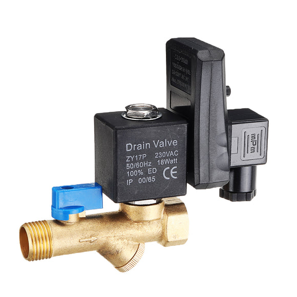 LAIZE AC220V Electronic Automatic Timed Water Tank Direct-acting Drain Valve 20mm DN15 Thread Connecting