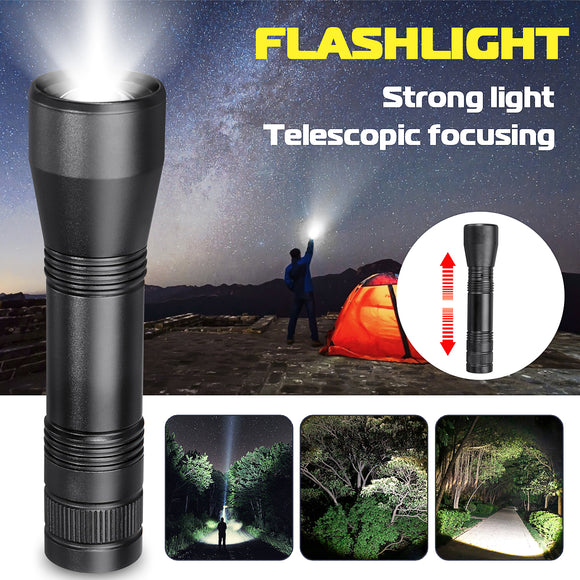 T6 Portable Black Tactical Military LED Flashlight Torch Zoom-able Work