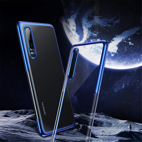 Baseus Transparent Plating Shockproof Soft TPU Back Cover Protective Case for Huawei P30