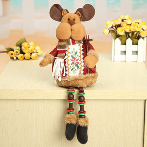 Christmas Home Decorations Sitting Cute Deer Ornament Flannel Toy Gift