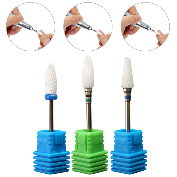 3/32 Ceramic Nail Drill Bit Pedicure Manicure Tool Sanding File Polish Gel Remover