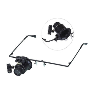 9892A Single Eye Headband Magnifier 20X Eye Type LED Light Source Repair Clock Magnifying Glass Micr