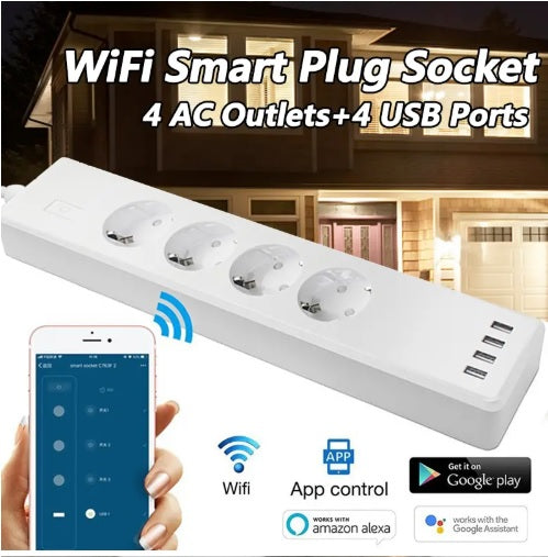 Plug 4 USB Interface Smart Home Power Strip Support Tuya APP Remote Control Wireless Timing Switch