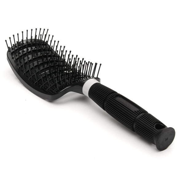 Curved Row Tine Vent Hair Comb Head Scalp Massage Massager Brush