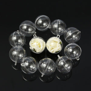 12pcs 60mm Clear Plastic Fillable Ball Xmas Ornament Great Kid Craft Project Decorations