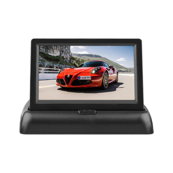 4.3'' HD Foldable Car Rear View Monitor Reversing LCD TFT Display 2 Channel AV Video Input NTSC/PAL 12-24V Universial