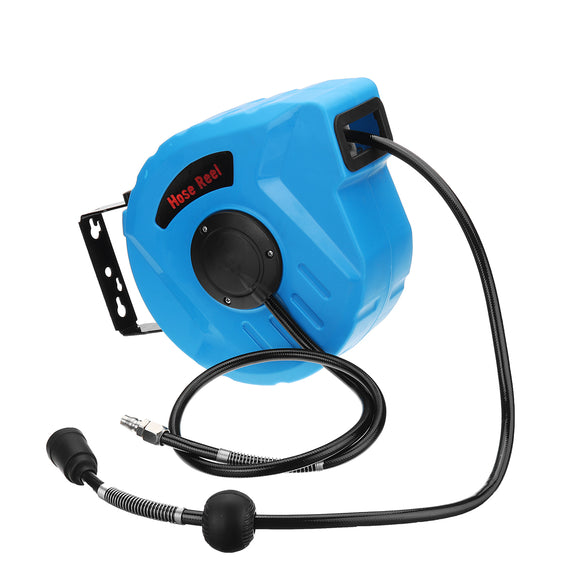 1/4Inch 10M Power Retractable Water Hose Reel Auto Rewind Wall Mount Water Pipe Tool