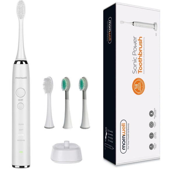 Mornwell D01 IPX7 Waterproof Power Rechargeable Sonic Electric Toothbrush with Smart Timer