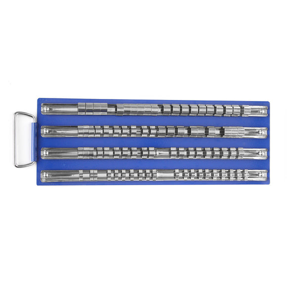 80pcs Socket Tray Rack 1/4 Inch 3/8 Inch 1/2 Inch Snap Rail Tool Set Organizer Blue
