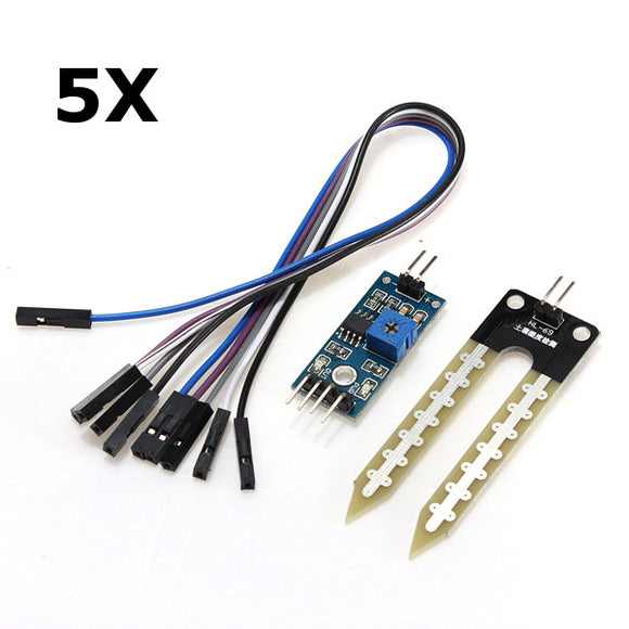 5Pcs Soil Hygrometer Humidity Detection Module Moisture Sensor For Arduino