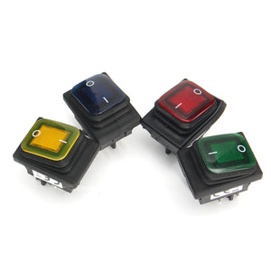 On-Off-On 4 Pin 12V LED Light Rocker Toggle Latching Switch Waterproof For Car Boat