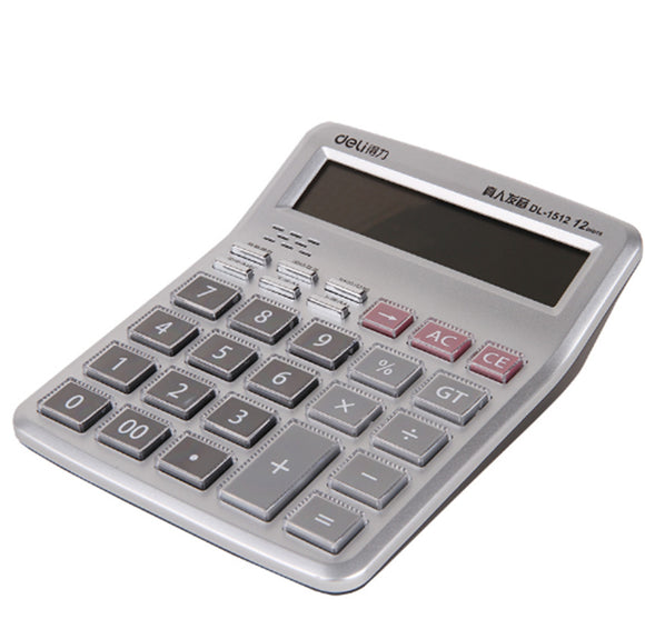 Deli 1512 Calculator Financial Office Supplies Computer 12 Big Key Crystal Button