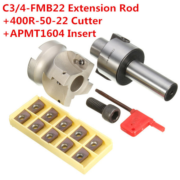C3/4-FMB22 Shank Extension Rod 400R-50-22 Face End Mill Cutter With 10Pcs APMT1604 Inserts