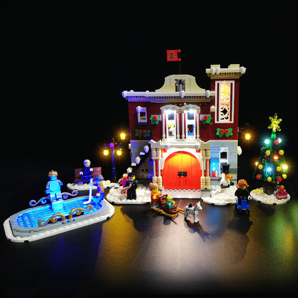 DIY LED Light Lighting Kit ONLY For LEGO 10263 Winter Village Fire Station Building