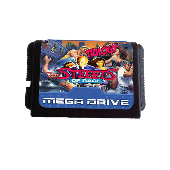 16 Bit Street of Rage Serise 5 in 1 Game Cartrige for MD Sega Mega Drive