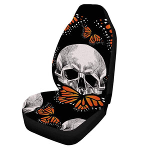 Car SUV Sedan Front Seat Cover Cushion Skull Wolf Printed Protector Universal