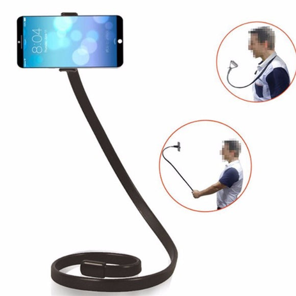 105CM 360 Degree Flexible Lazy Snake Flat Stand Holder Selfie Stick for Under 6 inch Smartphone