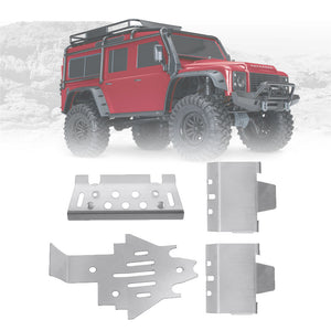 4PCS 1/10 Stainless Steel Protector Skid Plate Upgrade Modify Parts for Traxxas TRX-4 Rc Car