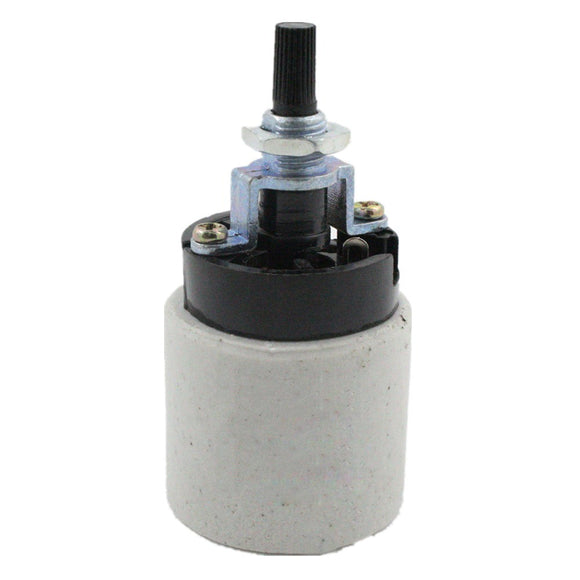 E26 660W Porcelain Ceramic Rotary Light Socket Bulb Adapter with Knob Switch AC250V