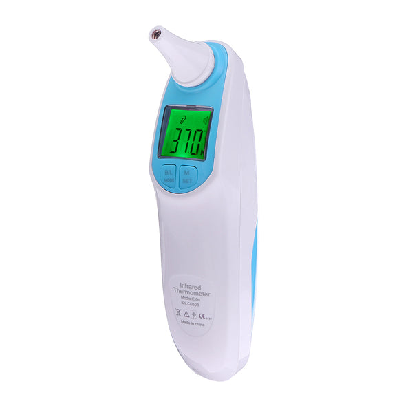 Portable Infrared Digital Thermometer Ear & Forehead Tri-color Flash Alarm HD Screen Thermometer Baby Health Management