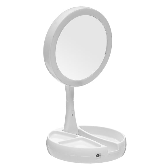 Double-Sided Lighted Makeup Mirror 1x/10x Magnification Mirror LED Glass Mirror