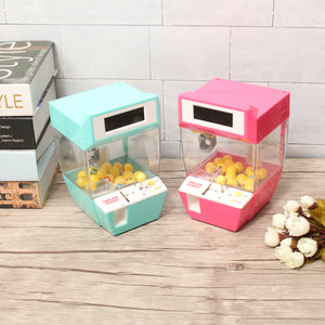Mini Crane Claw Machine Coin Operated Candy Grabber Doll Balls Catcher Alarm Toy