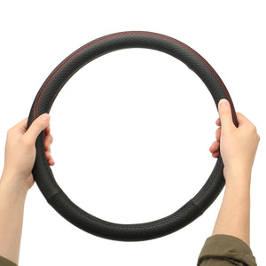 38CM Universal Anti-Slip Breathable Car Steering Wheel Cover PU Leather Vehicle