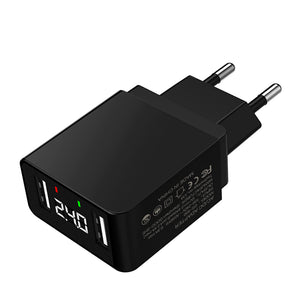 GS-550 LED Display 5V 2.4A EU US Plus Charger for Samsung iPhone Xiaomi Huawei
