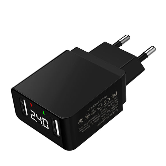 GS-550 LED Display 5V 2.4A EU US Plus Charger for Samsung iPhone Xiaomi Huawei