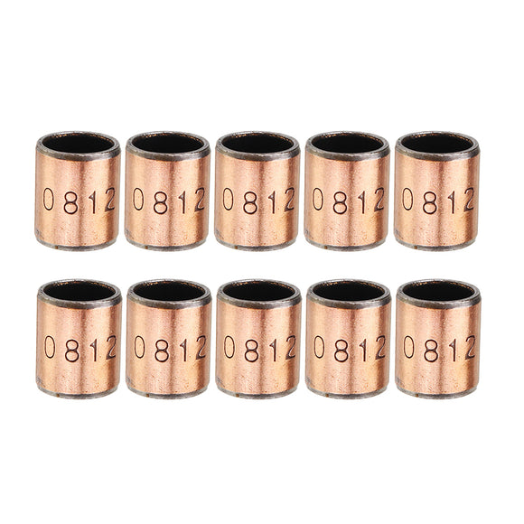 Machifit 10pcs 8x10x12mm Ball Bearing Bushing Copper Alloy Bearing Bushing