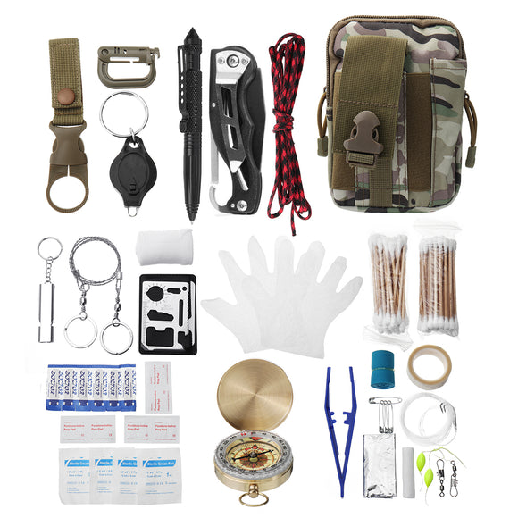 Emergency Survival Tools Kit EDC Tools Gadget Set Camping First Aid Emergency Collection