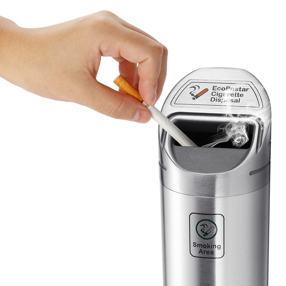 1.8L Outdoor Wall Mounted Cylinder Ashtray Cigarette Ash Waste Bins Aluminum Alloy Lockable