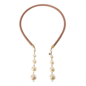 Sweet Hair Band Elegant Pearl Pendant Gemstone Fake Earrings Headbrand Hair Accessories for Women