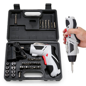 4.8V Multi-Function Electric Screwdriver Portable Charging W/ 44pcs Screws Power Tool Set