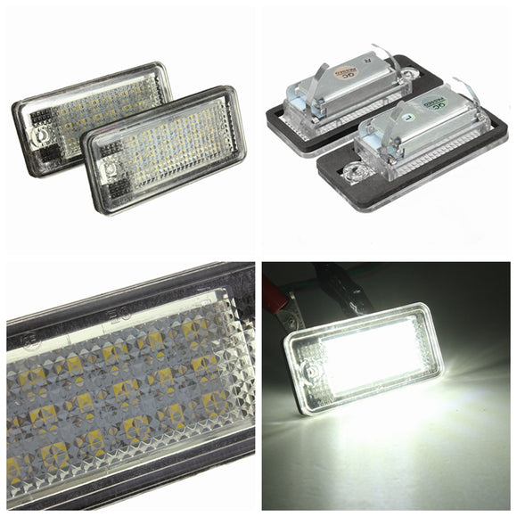 18 LED License Number Plate Light Lamp For Audi A3 A4 A6 A8 B6 B7 S3 Q7 RS4 RS6