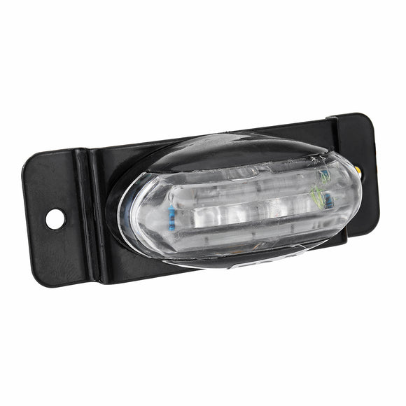Gul 24V LED Side Marker Lights License Plate Lampe Piranha Stil med stativ for Truck Trailer