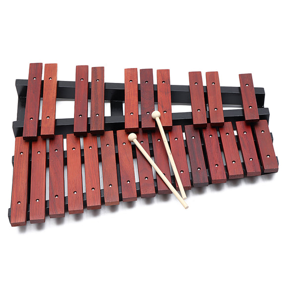 25 Notes Wooden Xylophone Percussion Educational Gift with 2 Mallets